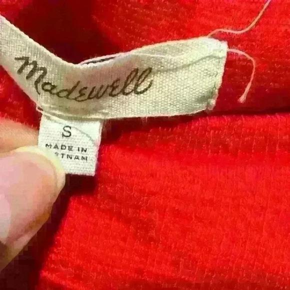 Madewell Skylark Cold Shoulder Red Swing Top Size Small #618-5 - Picture 5 of 8